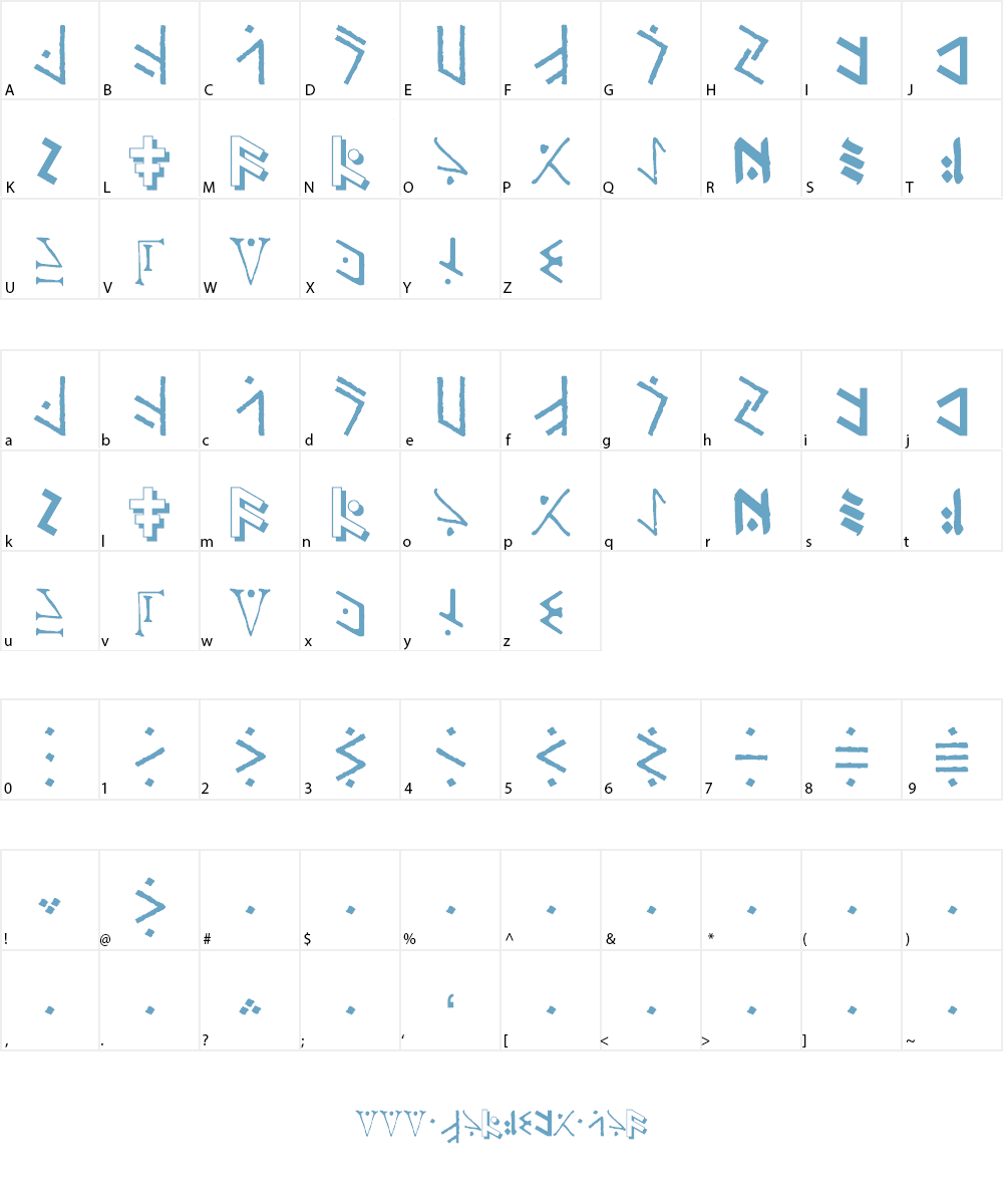 Temphis Sampler Font Character